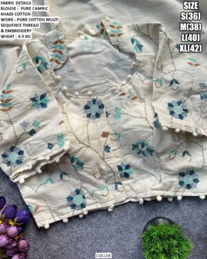 Readymade Floral Embroidery Blouse For Women