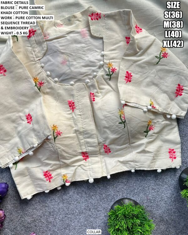 Readymade Floral Embroidery Blouse For Women