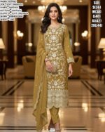 Heavy Soft Organza Straight Suit With Dupatta