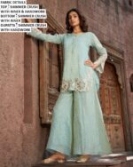 Premium Shimmer Crush Handwork Palazzo Suit