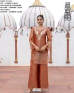 Elegant Handwork Top With Palazzo And Dupatta