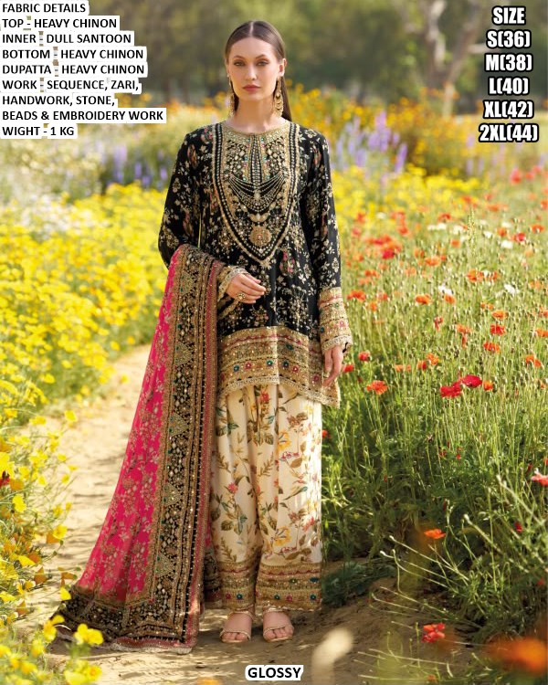 Wedding Wear Sequence Zari Work Patiala Set