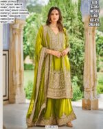 Designer Chinon Palazzo Set With Dupatta