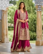 Designer Chinon Palazzo Set With Dupatta
