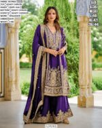 Designer Chinon Palazzo Set With Dupatta