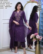 Attractive Maroon Rayon Slub Beautiful Embroidered Straight Kurti Set With Nasmin Dupatta