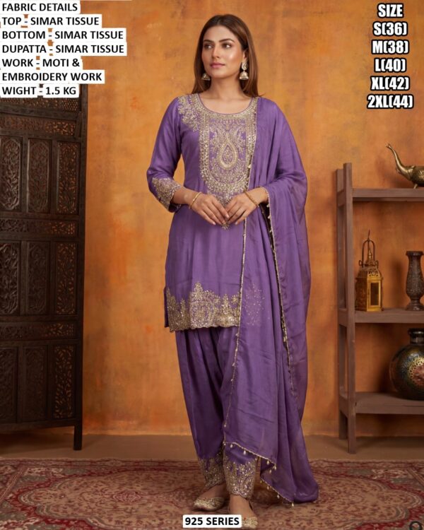 Premium Simar Tissue Moti Work Suit