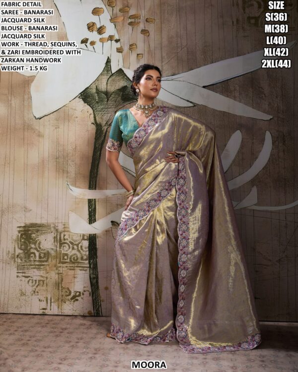 Premium Banarasi Jacquard Silk Saree With Blouse