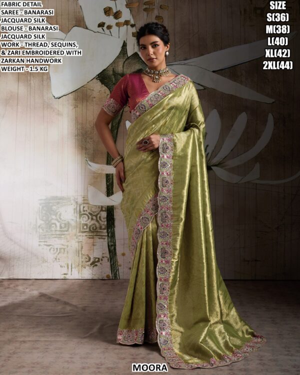 Premium Banarasi Jacquard Silk Saree With Blouse