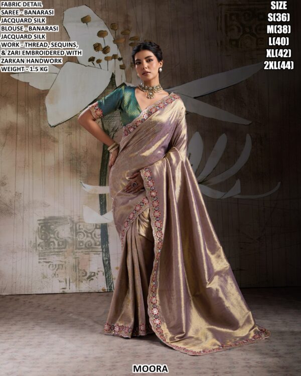 Premium Banarasi Jacquard Silk Saree With Blouse