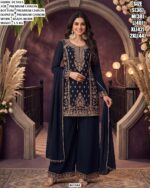 Elegant Beads Work Kurta And Palazzo Set