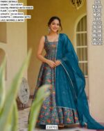 Floral Printed Gown With Dupatta For Women