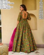 Floral Printed Gown With Dupatta For Women