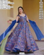 Floral Printed Gown With Dupatta For Women