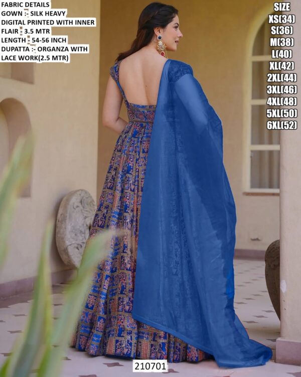 Floral Printed Gown With Dupatta For Women