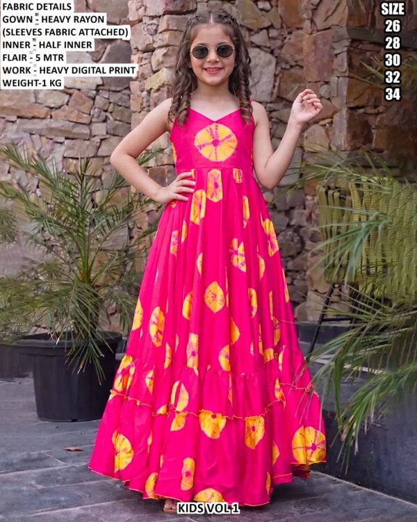Beautiful Printed Long Gown For Girls