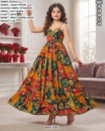 Beautiful Printed Long Gown For Girls