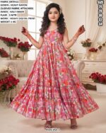 Beautiful Printed Long Gown For Girls