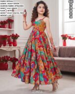 Beautiful Printed Long Gown For Girls