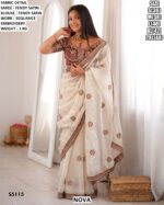 Wedding Wear Sequin Work Saree For Women