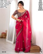 Wedding Wear Sequin Work Saree For Women