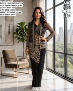 Elegant Jacket Style Party Wear Saree For Women