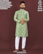 Men’s Wedding Wear Mono Silk Kurta Set