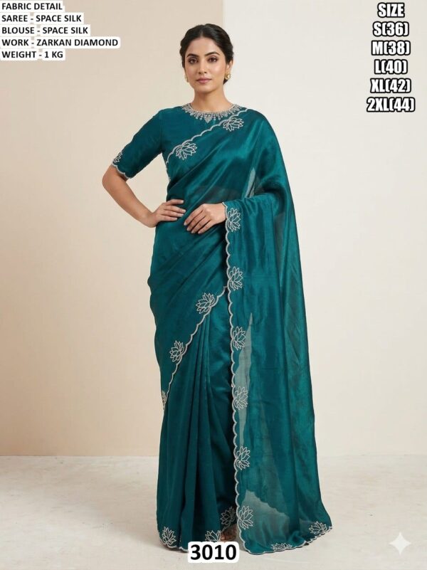 Stylish Zarkan Work Saree For Women