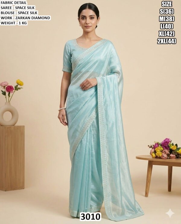 Stylish Zarkan Work Saree For Women