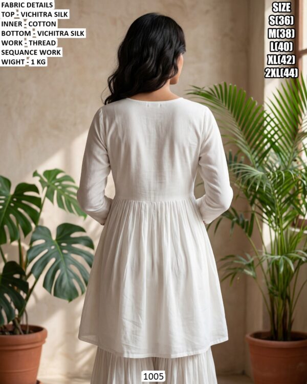 Elegant Embroidered Kurta With Flared Gharara