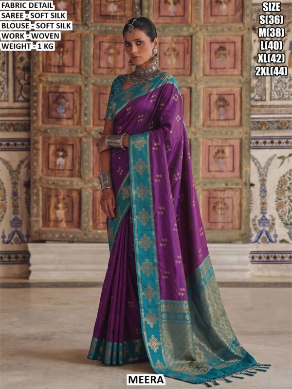 Premium Soft Silk Woven Saree With Blouse