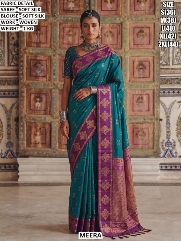 Premium Soft Silk Woven Saree With Blouse