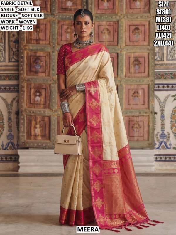 Premium Soft Silk Woven Saree With Blouse