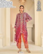 Designer Gota Patti Asymmetrical Silk Outfit