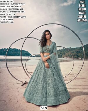 Heavy Jarkan Work Lehenga For Women