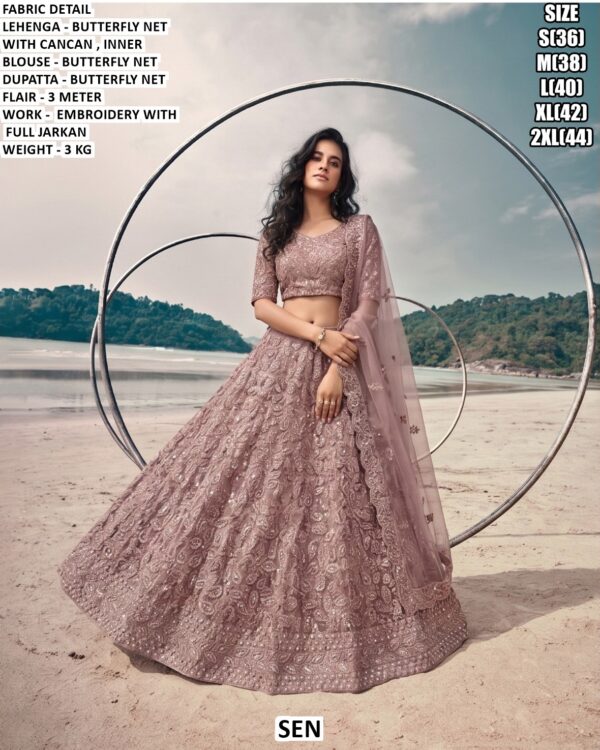 Heavy Jarkan Work Lehenga For Women