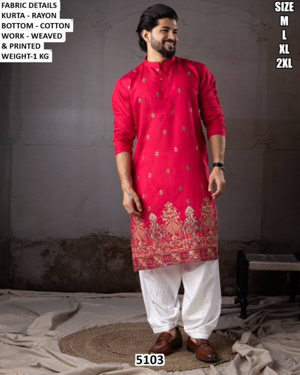 Designer Men’s Kurta Pajama Set For Festive Wear