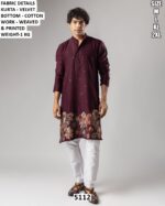 Designer Men’s Kurta Pajama Set For Festive Wear