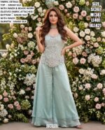 Elegant Party Wear Top Palazzo And Dupatta Set
