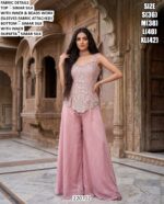 Elegant Party Wear Top Palazzo And Dupatta Set