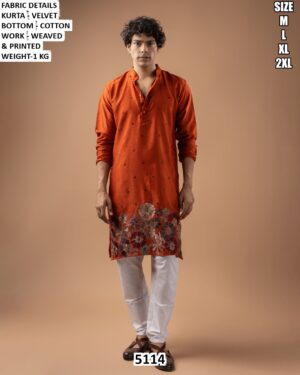 Designer Men’s Kurta Pajama Set For Festive Wear