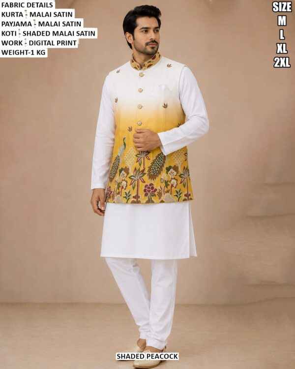 Men’s Wedding Wear Kurta Pajama With Jacket