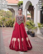 Designer Roman Fabric Kutchi Gamthi Lehenga Choli