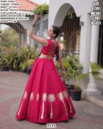Designer Roman Fabric Kutchi Gamthi Lehenga Choli