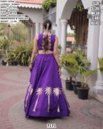 Designer Roman Fabric Kutchi Gamthi Lehenga Choli