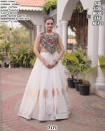 Designer Roman Fabric Kutchi Gamthi Lehenga Choli