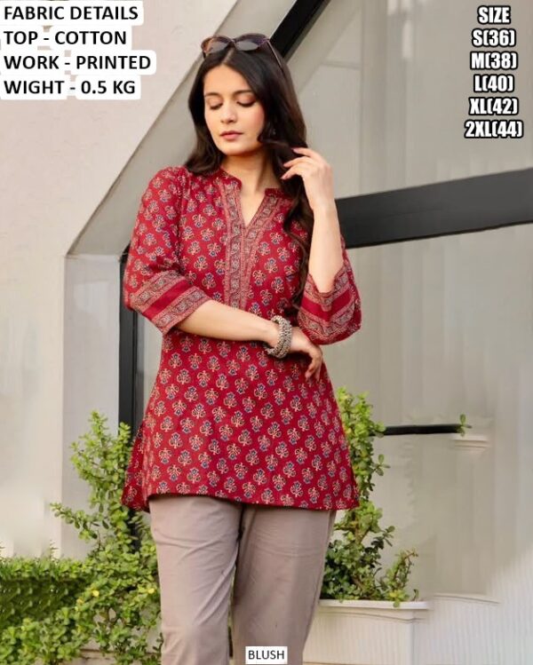 Casual Wear Straight Cut Short Kurti For Women