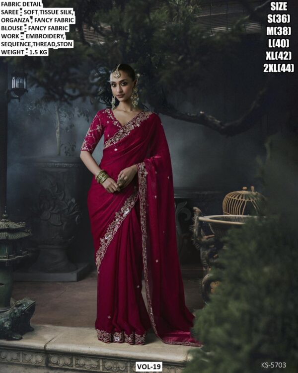 Luxury Designer Saree With Embroidered Border