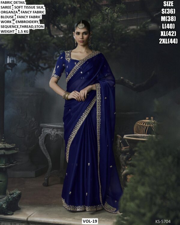 Luxury Designer Saree With Embroidered Border