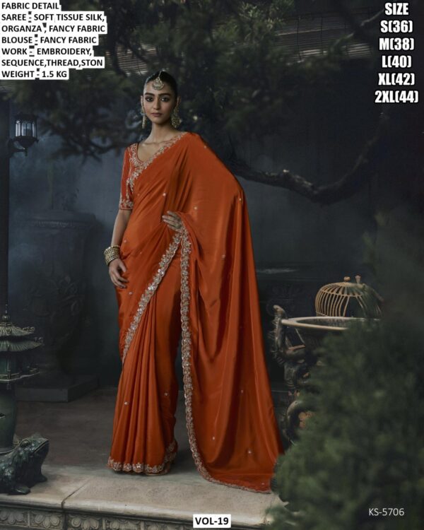 Luxury Designer Saree With Embroidered Border